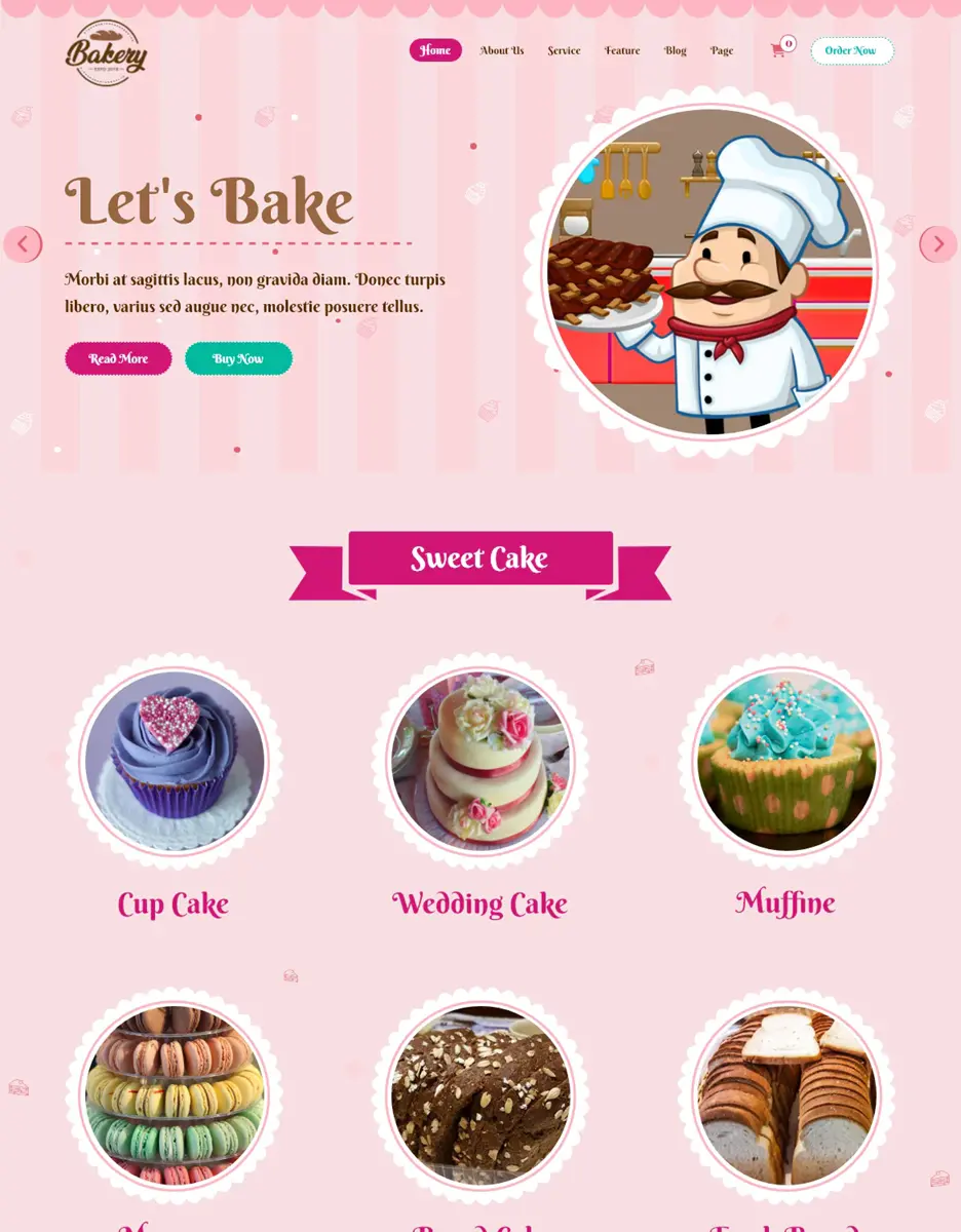 Création de site web patisserie de gateaux